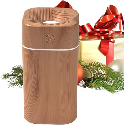 Draagbare luchtbevochtiger - Kleine diffuser - Luchtkwaliteit verbeteren - USB-C snel opladen - 300 ml tank - Houtnerf