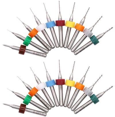 Allecto - Micro Boorset - 20-delige set - Tungsten Staal - Voor PCB en Houtsnijwerk - Sieraadbewerking - Geschikt voor hobbyisten - Compact formaat
