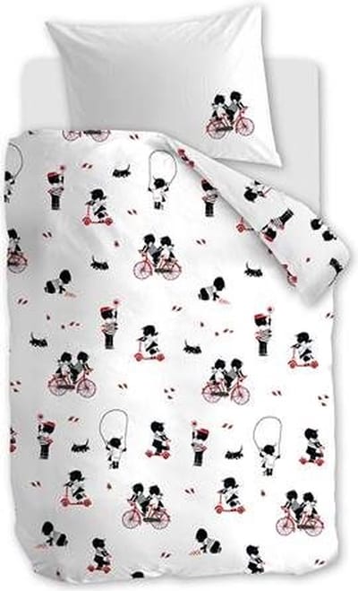 Beddinghouse x Fiep Amsterdam Buitenspelen dekbedovertrek - Eenpersoons - 100x135 - Rood
