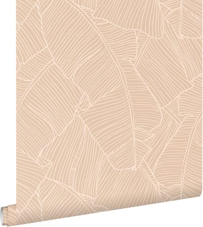 ESTAhome behang bladeren zand beige - 50 x 900 cm - 130932