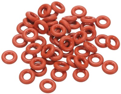 O-Ring Silicone 11mm OD 5mm ID 3mm Breed, 50 Stuks Tap Washers, Geschikt voor Reparatie van Ventielen en Hydraulische Compressoren, Rood, Duurzaam en Flexibel