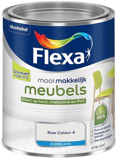 Flexa - Mooi Makkelijk Meubels Zijdeglans - Raw Colour 4 - Mengverf - 750 Ml