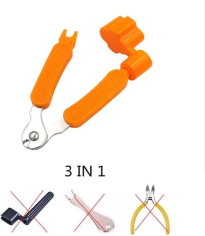 Gitaar tuning tool 3 in 1  | Go Go Gadget | Multifunctioneel | Pin trekker | Snaren knipper | Gitaar stemmen | Oranje