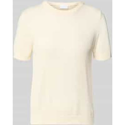 Gebreid shirt van linnenmix met ronde halsuitsnijding