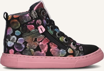Jochie & Freaks Branca Sneakers Meisjes - Leren Sneaker - Zwart - Maat 24