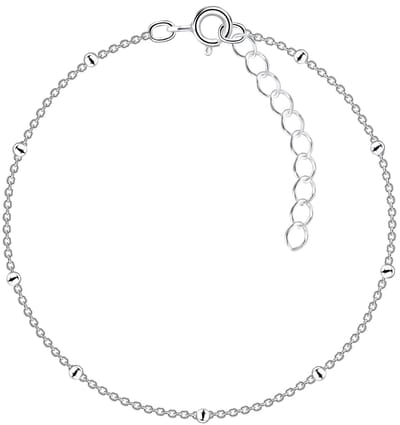 Joy|S - Zilveren armband - schakel armband - satellite (met bolletjes / balletjes) - 15 cm + 3 cm extension - sterling zilver 925