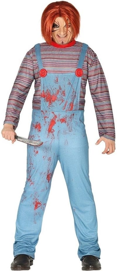 Horror pop Chuck verkleed kostuum voor heren - Halloween killer poppen overall 52/54