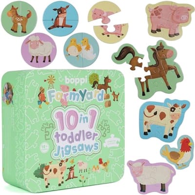 10-in-1 Progressieve Peuterpuzzels - Boerderijdieren