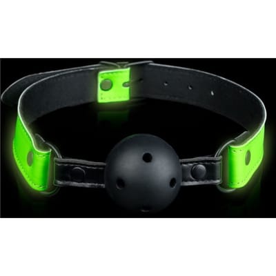 Shots - Ouch! Adembare Bal Gag neon green/black