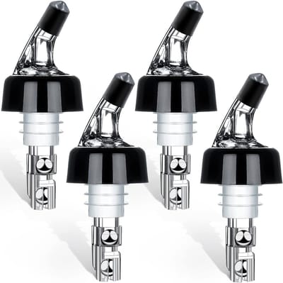 Set van 4 RVS Dispensers voor Dranken (30 ml) – Perfect voor Wijn, Cocktails en Olie – Roestvrijstalen Portionering, Vaatwasmachinebestendig, Dicht en Druppelvrij