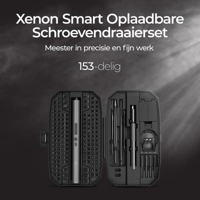 Xenon Smart 6833 Elektrische Schroevendraaierset 153-delig – Precisie Bitset met 140 Bits – Oplaadbaar – LED – Torque-instelling – Reparatieset voor Elektronica, Laptop & Telefoon