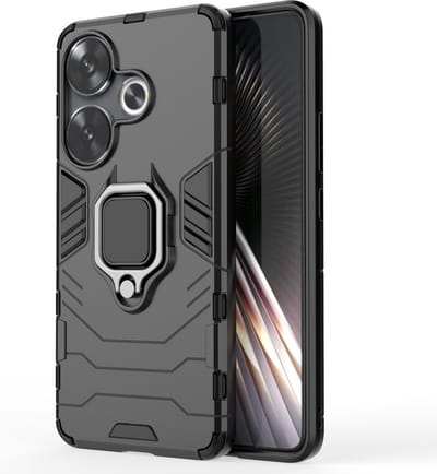 Coverup Hoesje - Geschikt voor Xiaomi Poco F6 Hoesje - Coverup Armor Kickstand Back Cover - Zwart