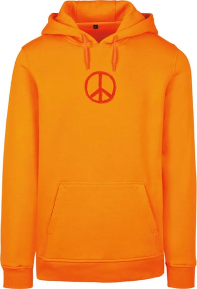 Hoodie oranje XXL - Make love not war - soBAD. | Hoodie unisex | Hoodie dames | Hoodie Heren | Sweater