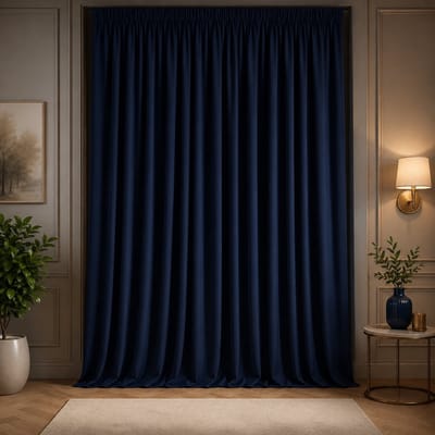 Nazik Living Verduisterende Thermo Gordijnen met Pencil Tape - Moderne Isolerende Gordijnen voor Slaapkamer en Woonkamer - 200x245 cm - Marine - 1 Paneel