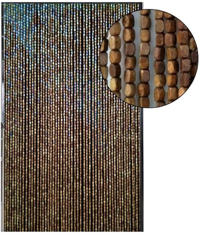 Dailygoods- Kralengordijn Retro Stijl - Deurgordijn Hout - Kraal Gordijn 200 x 90 cm - Kamerverdeler - Decoratie - Lange Levensduur