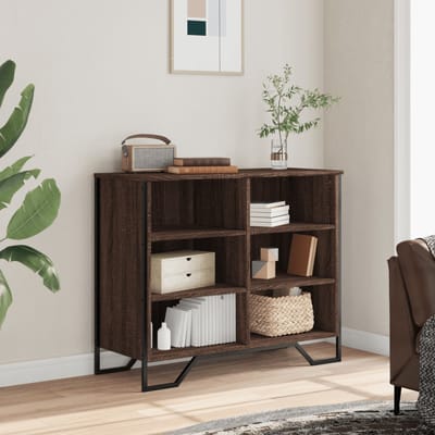 vidaXL - Dressoir - 91x35,5x74,5 - cm - bewerkt - hout - bruin - eikenkleur