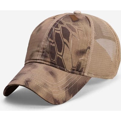 Casquette de Baseball Camouflage Grande Taille Homme Été Fine Respirante Casquette Pare-Soleil Casquettes en Maille Camouflage de Combat Extérieur Chapeau Homme Protection Solaire L(59-63)cm