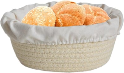 Brood Rijs Manden - Bak Mandjes - Ambachtelijk Brood Maken - Handgemaakt Katoen Touw - Set van 2 - Natuurlijk