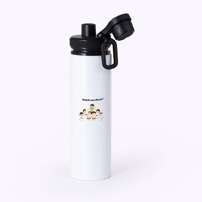 Hacebo® - bedankt voor alles juf! waterfles met draaidop zwart - Juf - leraressen - verjaardag - cadeautje voor juf - juf artikelen - kado - geschenk - gift - verjaardagscadeau - juffendag - water fles - 850ML