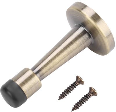 Solidchoice- Deurstopper Anticollisie - Deurstopper met Rubber Bumper - Deurstopper Zinklegering - Deurstopper voor Binnen - Deurstopper met Schroeven - Bescherming voor Deur en Wand - Deurbuffer