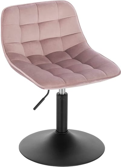 Barkruk Ohiao Industrial Roze - Barkrukken set van 1 - Barstoel Kruk - Barstoelen met rugleuning - Keukenstoel - In hoogte verstelbaar - Velvet