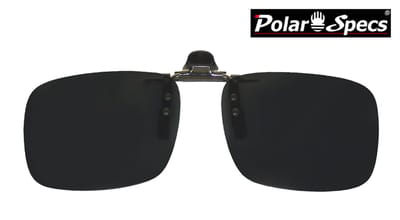 Polar Specs® 42x132 mm. Aluminium Opklapbare Voorhanger – Clip on Zonnebril – Brilclip – Voorzetbril – Polariserend Zwart EXTRA DONKER Cat.4 – Unisex