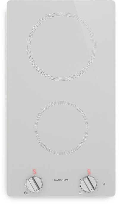 Klarstein Kochheld inductiekookplaat - draagbare inductiekookplaat met 2 zones, 3500 W boost, draaiknopbediening, restwarmte-indicator, oververhittingsbeveiliging, compact 30 cm keramisch glas