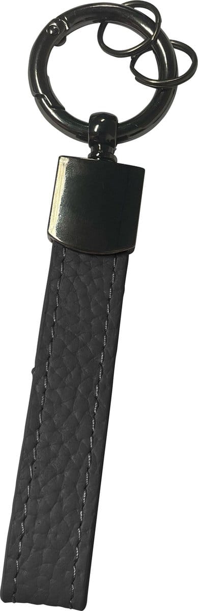 Sleutelhanger Leer met Met Sleutelhanger Ringen Sleutelhanger Auto Dik Leer Sleutelhanger - Zwart