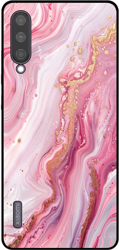 Smartphonica Telefoonhoesje Geschikt voor Xiaomi Mi A3 met marmer opdruk - TPU backcover case marble design - Roze geschikt voor Xiaomi Mi A3