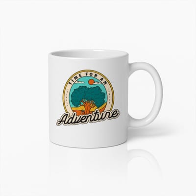 Time for an Adventure Mok – 330 ml Reis Koffiebeker – Natuur en Avonturier Ontwerp – Perfect Cadeau voor Avonturiers en Wandelaars