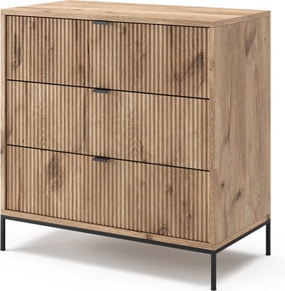 Vicco Ladekast Eliza, Viking Eik, 80 x 81.2 cm met 3 laden