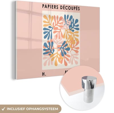 MuchoWow® Glasschilderij 150x100 cm - Schilderij acrylglas - Matisse - Planten - Pastel - Natuur - Foto op glas - Schilderijen