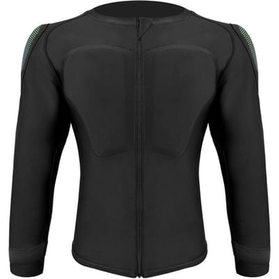 Chemise Blindée pour Moto PU Absorbant les Chocs Respirante Protections Dos Épaules Poitrine Coudes Chemise Rembourrée pour Snowboard XXL black