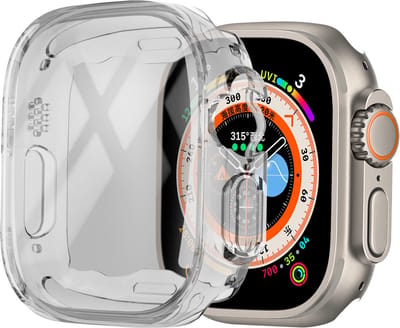 Strap-it Geschikt voor Apple Watch Ultra TPU Case - AW Ultra TPU case - transparant - hoesje - beschermhoes - protector - bescherming