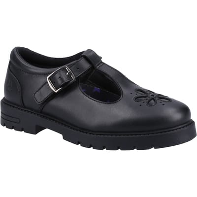 Hush Puppies Fiona JNR Meisjes Zwart Leren Schoenen