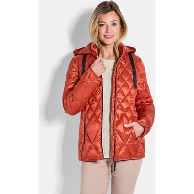 Gewatteerd jack met ruitmotief - terracotta - Gr. 19 van Goldner Fashion
