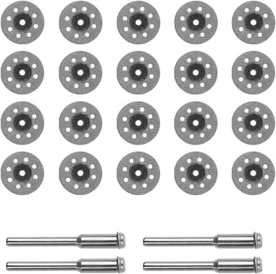 MK Stoer -Mini diamant slijpschijf - Slijpschijf blad Dia. 25mm - 20 stuks - 3mm doorn schacht - Geschikt voor - Metaalbewerking - Hoge precisie - Zilverkleurig