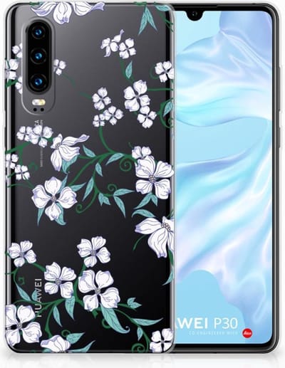 Huawei P30 Uniek TPU Case Blossom White