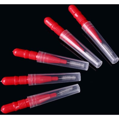 Set van 50 stuks Interdentale borstel Gum Mondhygiëne Tandfloss Zachte plastic tandenborstel Orthodontische tandenstoker voor tanden veelkleurig