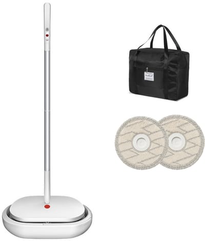 Voylà® Elektrische Dweil - 4 in 1 Elektrische Dweil - Elektrische Vloerreiniger - Zelfreinigingssysteem - Draadloos - Oplaadbaar - Perfect voor alle Vloertypen - Inclusief 2 gratis zelfreinigende pads en Waterdichte opbergtas