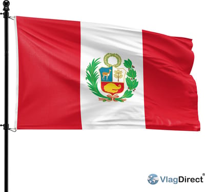 VlagDirect - Peruaanse vlag - Peru vlag - 90 x 150 cm