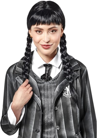 Wednesday Addams pruik adults Hoeden en pruiken