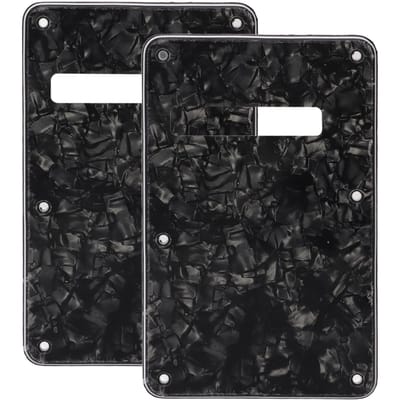 2 Stuks Elektrische Gitaar Backplate Gitaar Cavity Cover Plate Slagplaat PVC voor Vervanging Zwart zwart
