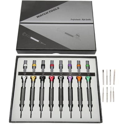 8 Stuks Horlogeschroevendraaierset 0.6 Tot 2mm Precisie Sleufschroevendraaier Horlogereparatiegereedschap voor Juwelier gray