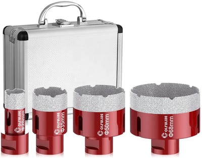 Diamantboor Set M14 voor Tegels Glas Graniet Keramiek 4 Stuks Inclusief Koffer