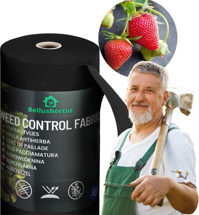 Onkruidvlies Tuinvlies Tegen Onkruid Zwart | MULCH-VLIES ZWART 1,6m 100g z UV / 200m | Scheurvast Onkruidvlies | Hoge UV-Stabilisatie | Niet-geweven Stof Zwart | Tuinvlies tegen onkruid | Onkruidfolie mulchvlies Zwart