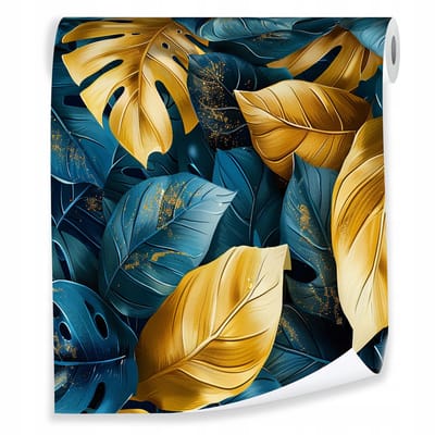 WALLARENA - Behang - Breedte 50 cm - tropische groene bladeren - Geschikt voor woonkamer en slaapkamer - 10m