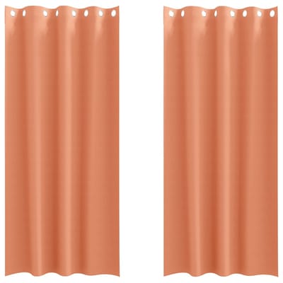 vidaXL Zwart-out Gordijnen met Ringen 2 st Terracotta 225 x 140 cm