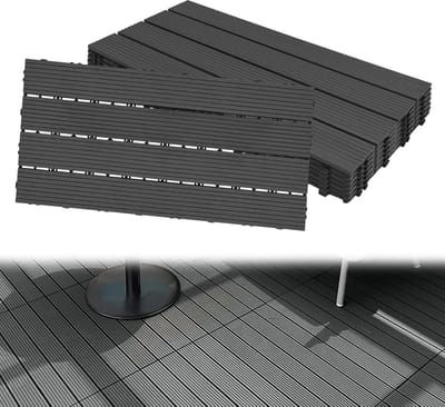 WPC Terrastegels Houtlook met Kliksysteem - Kunststof Vlondertegels voor Balkon en Tuin