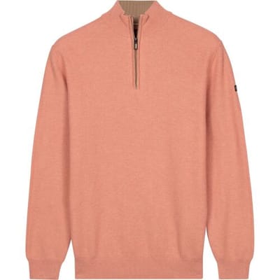 Baileys Trui Half Zip Subtle Faux-Uni Structure Knit Soft Peach / male